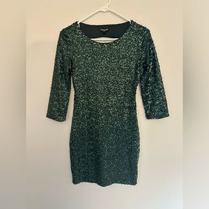 Express Emerald Sequin Party Dress